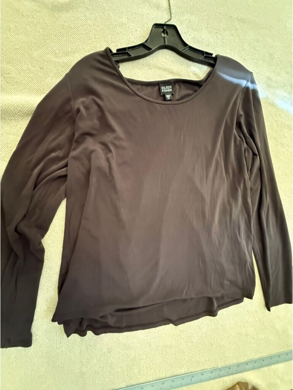 Eileen Fisher Women's Long Sleeve Brown Top XL